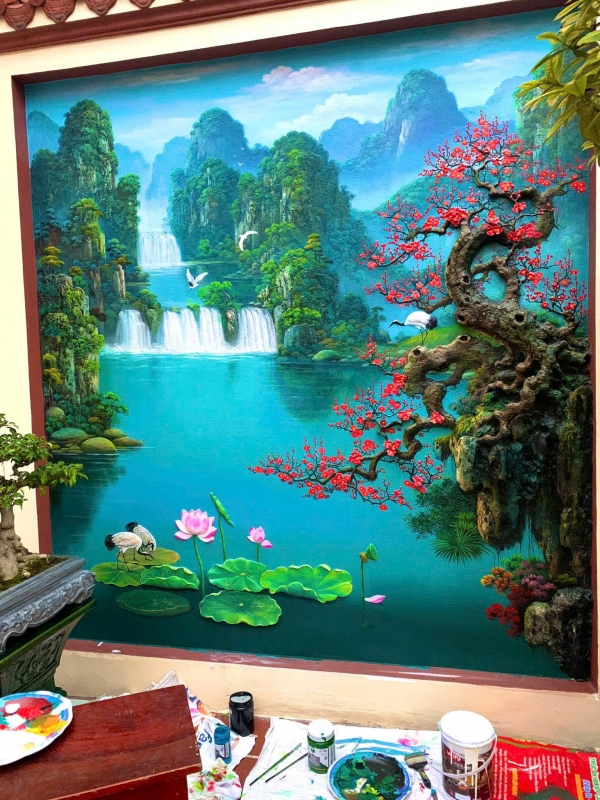 Tranh đắp đào hạc diên niên
