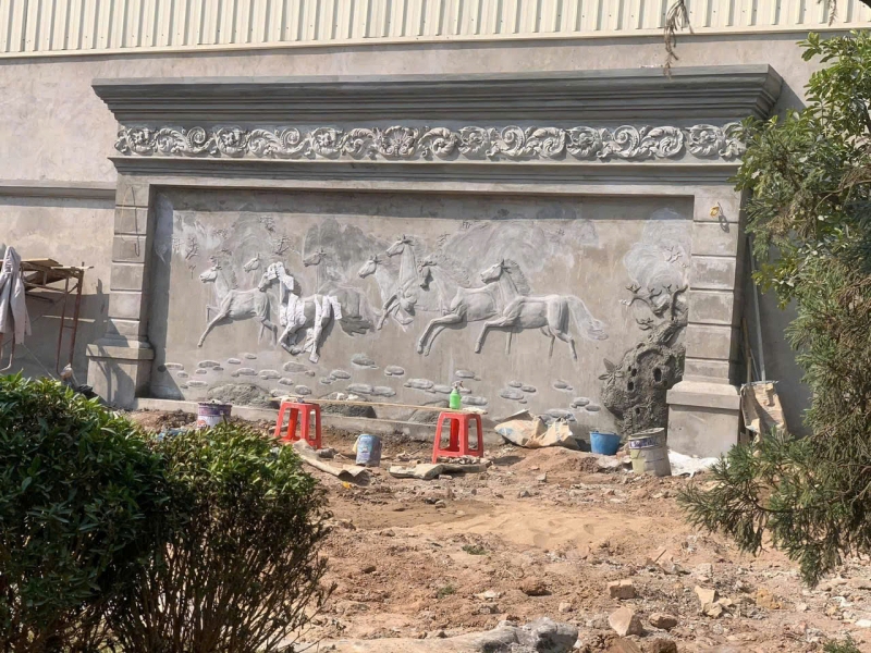 Tranh đắp mã đáo thành công (phần thô)