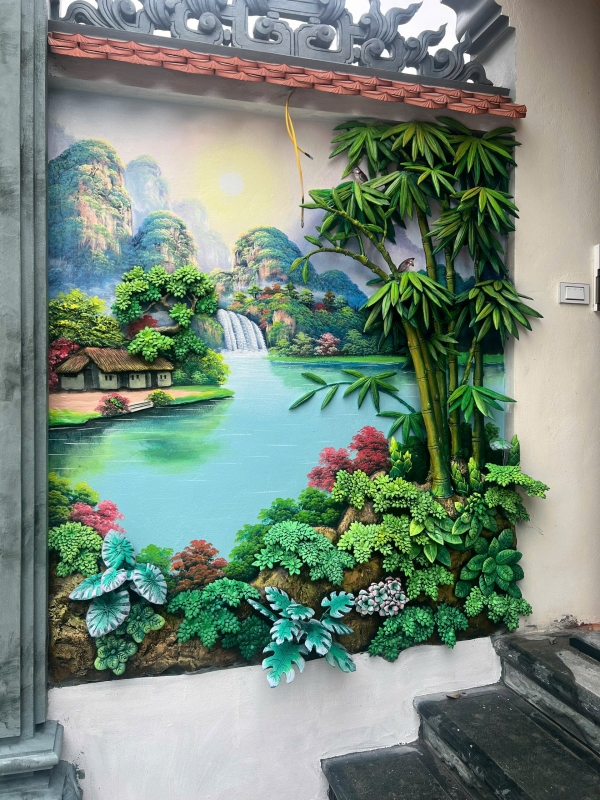 Tranh đắp trúc quân tử
