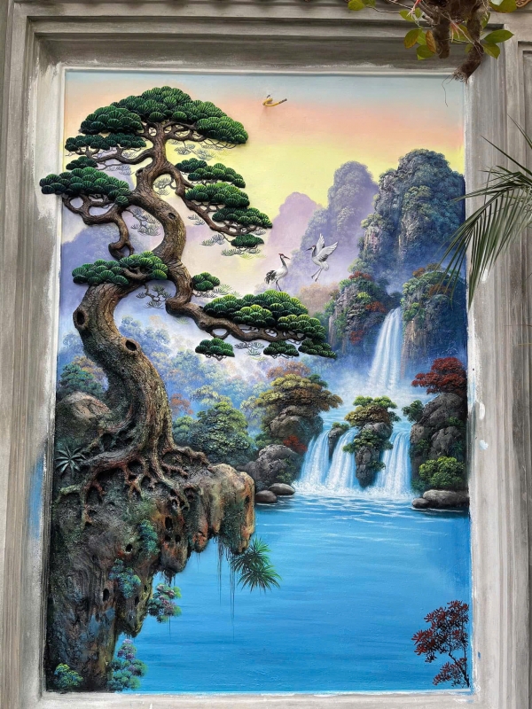 Tranh đắp tùng hạc (4)