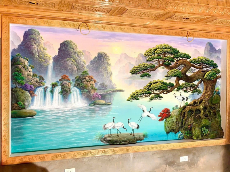 Tranh đắp tùng hạc (6)