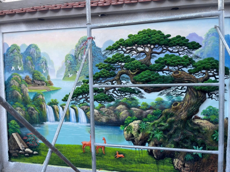 Tranh đắp tùng lộc